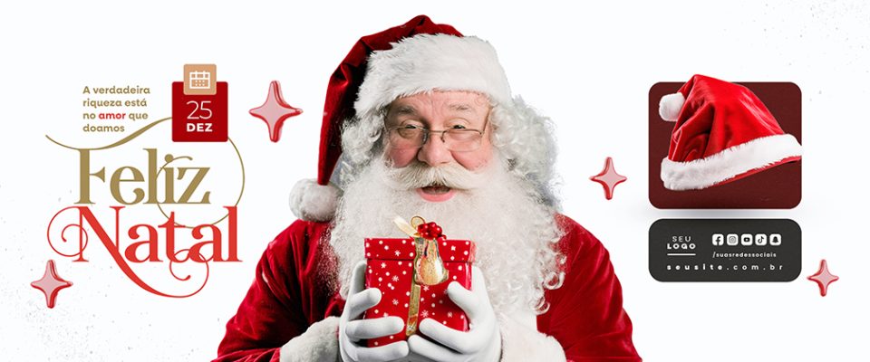 Carrossel Feliz Natal 25 de Dezembro Social Media PSD Editável