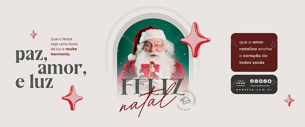 Carrossel Feliz Natal 25 de Dezembro Social Media PSD Editável
