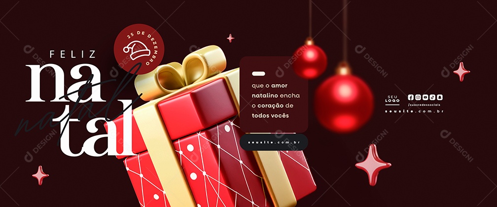 Carrossel Feliz Natal 25 de Dezembro Social Media PSD Editável