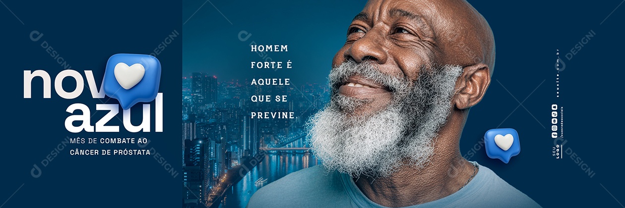 Carrossel Novembro Azul Homem Forte é Aquele Social Media PSD Editável