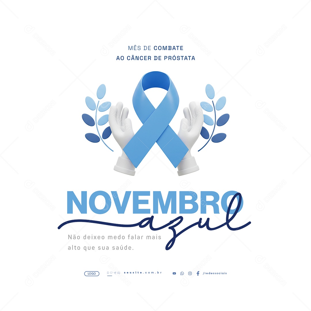 Novembro Azul Mês de Combate ao Câncer de Próstata Social Media PSD Editável