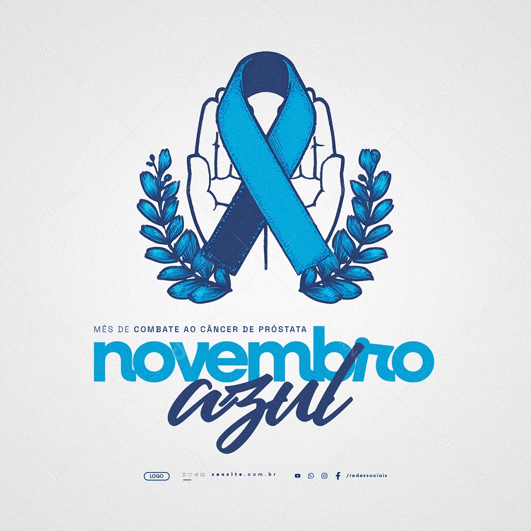 Novembro Azul Mês de Combate ao Câncer de Próstata Social Media PSD Editável