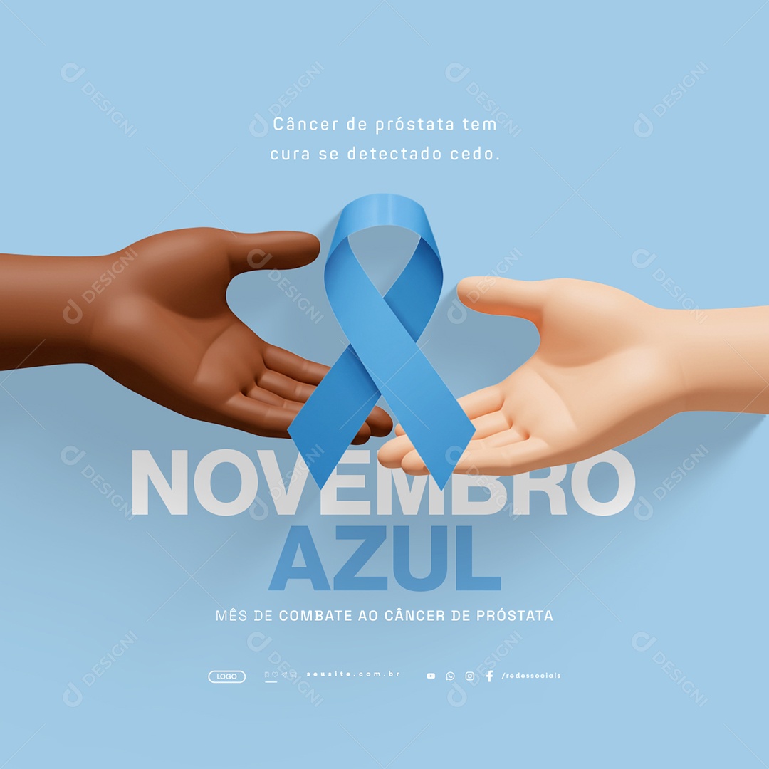 Novembro Azul Mês de Combate ao Câncer de Próstata Social Media PSD Editável