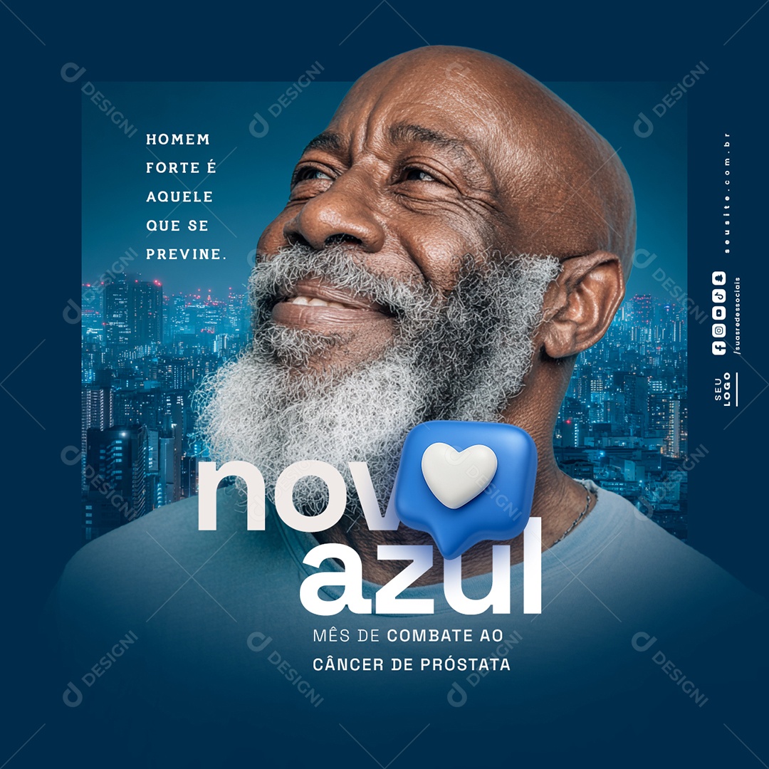 Novembro Azul Mês de Combate ao Câncer de Próstata Social Media PSD Editável