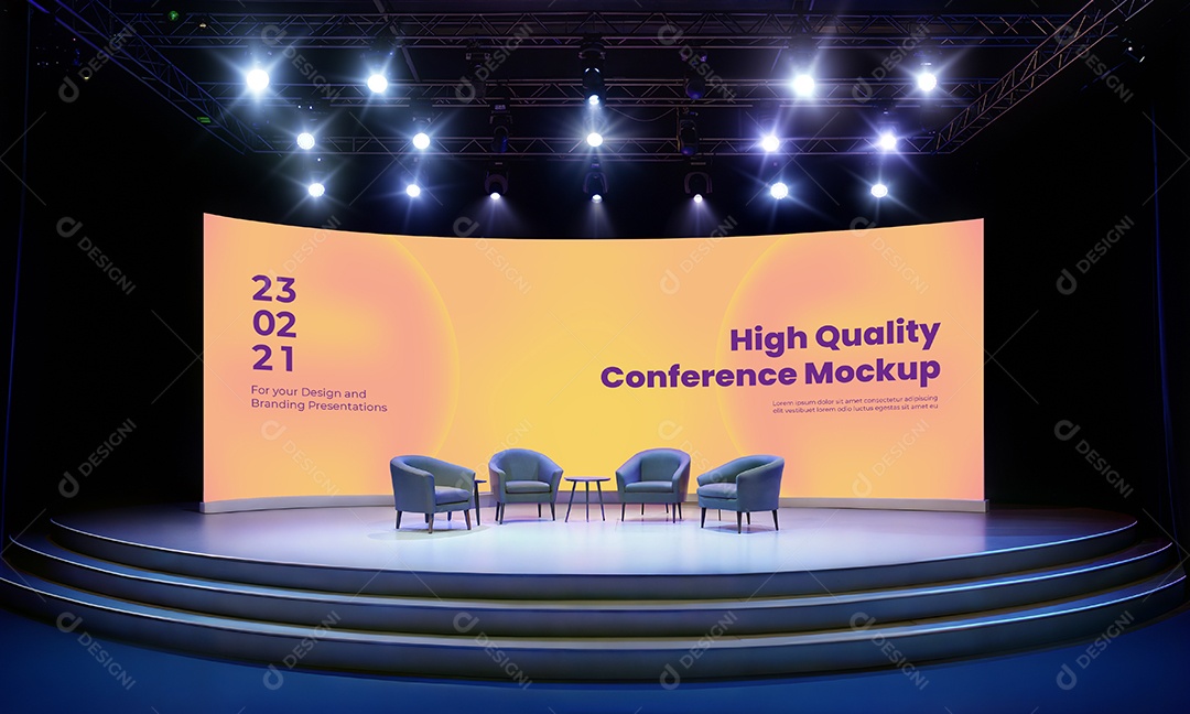 Sala de Conferência Mockup PSD Editável