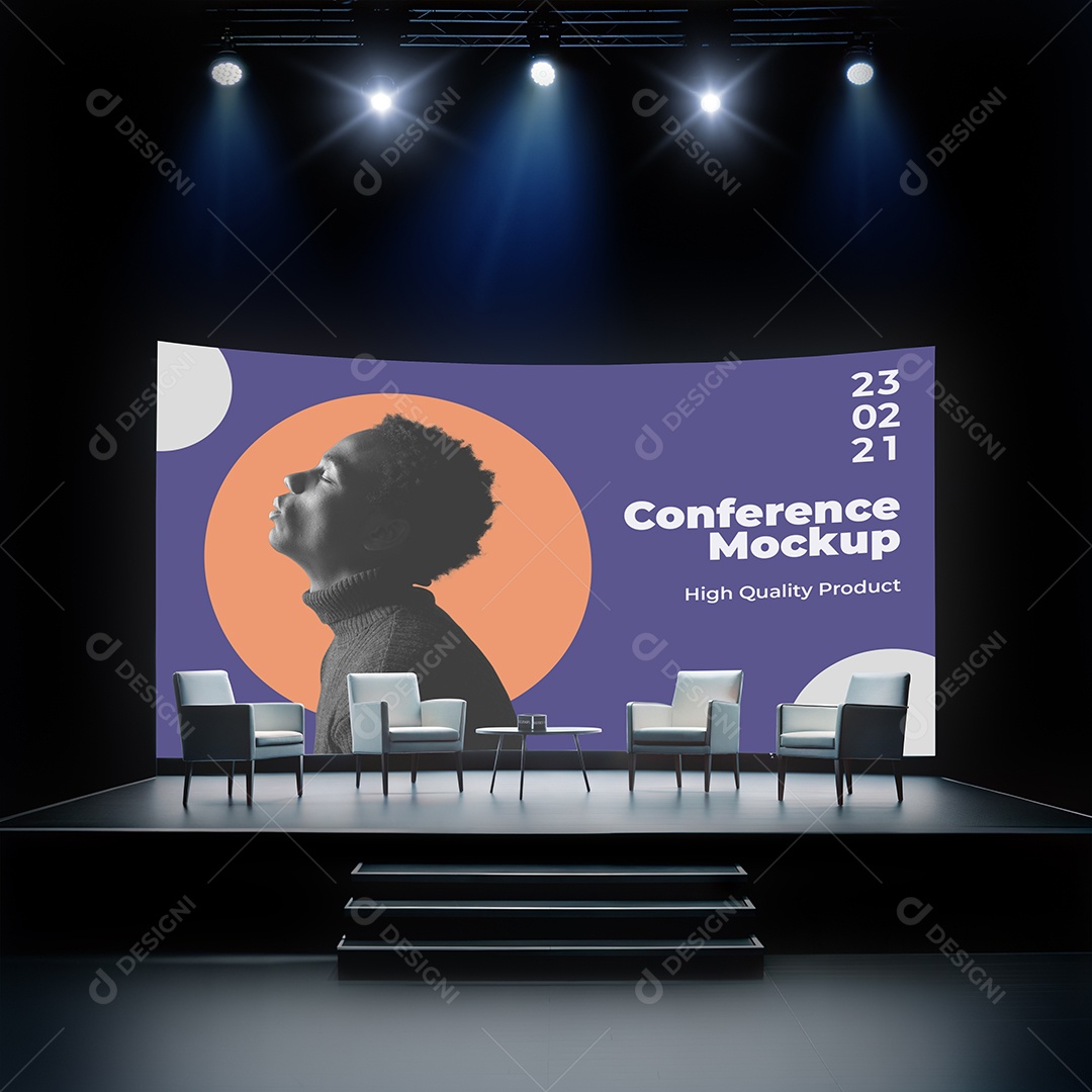 Sala de Conferência Mockup PSD Editável