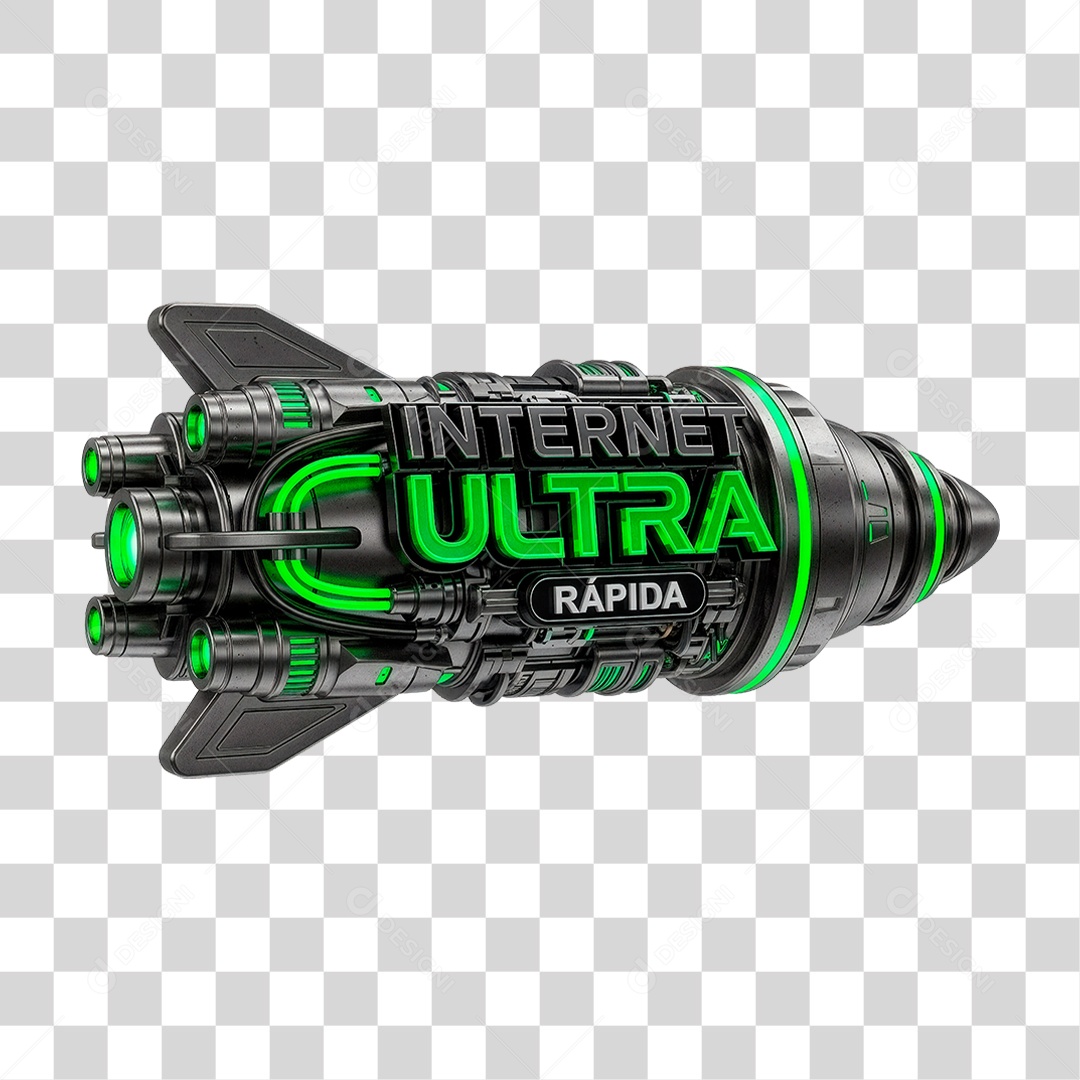 Selo 3D Internet Ultra Rápida PNG Transparente