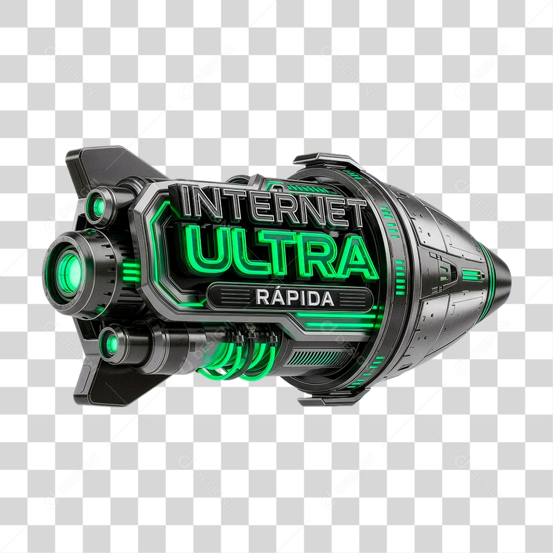 Selo 3D Internet Ultra Rápida PNG Transparente
