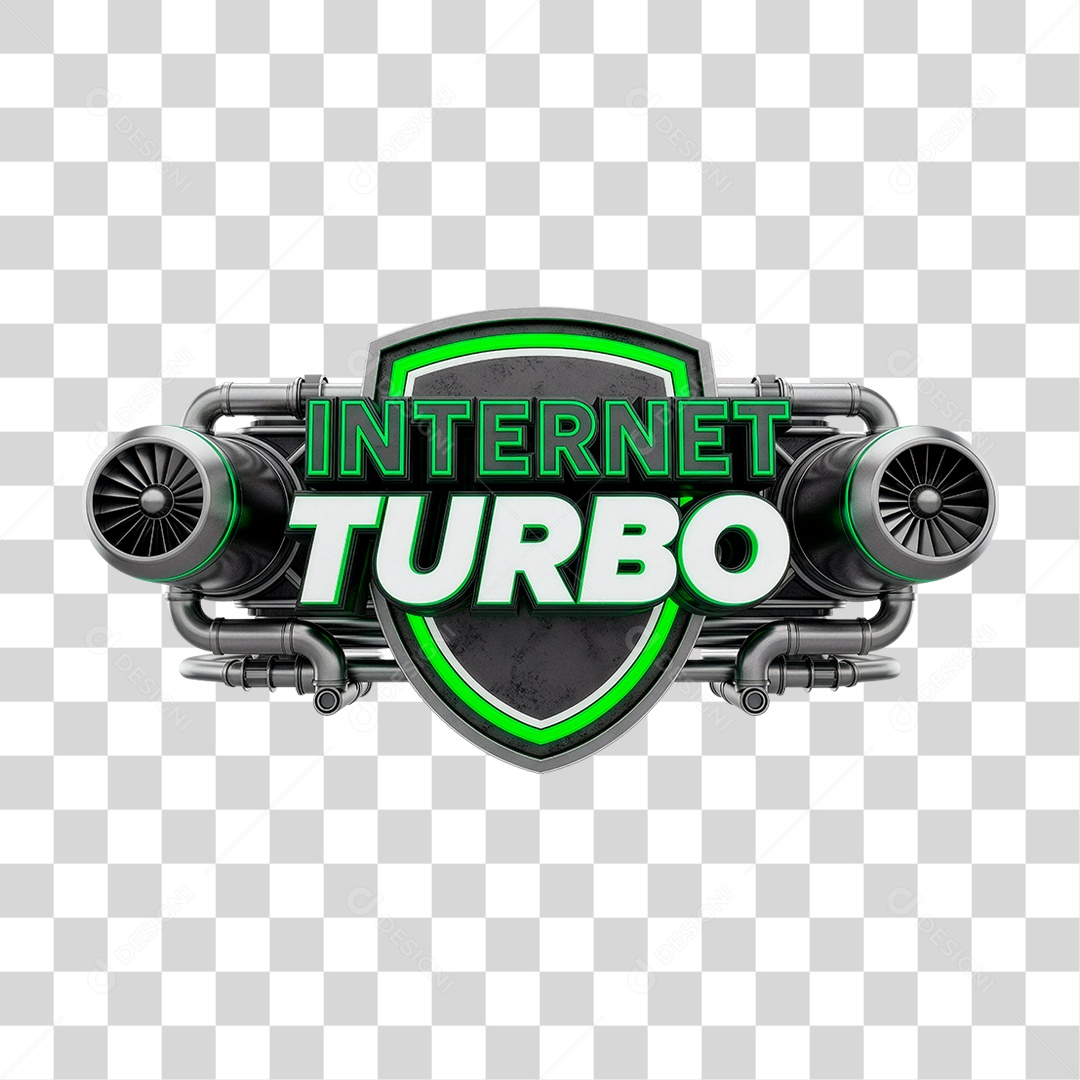 Selo 3D Internet Turbo PNG Transparente