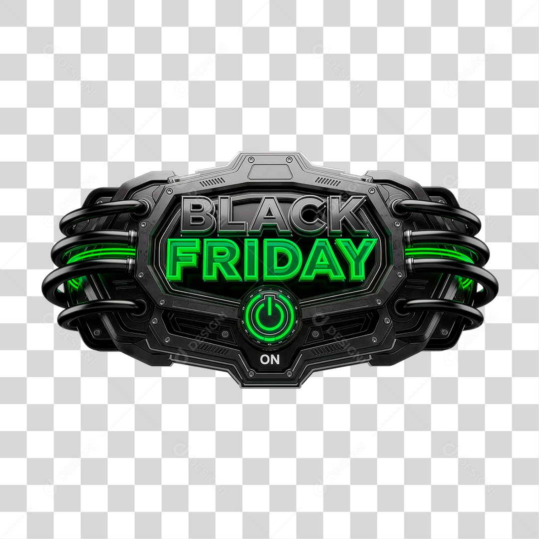 Selo 3D Black Friday PNG Transparente