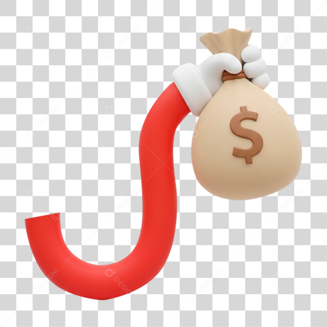 Mão Segurando Saco de Dinheiro PNG Transparente