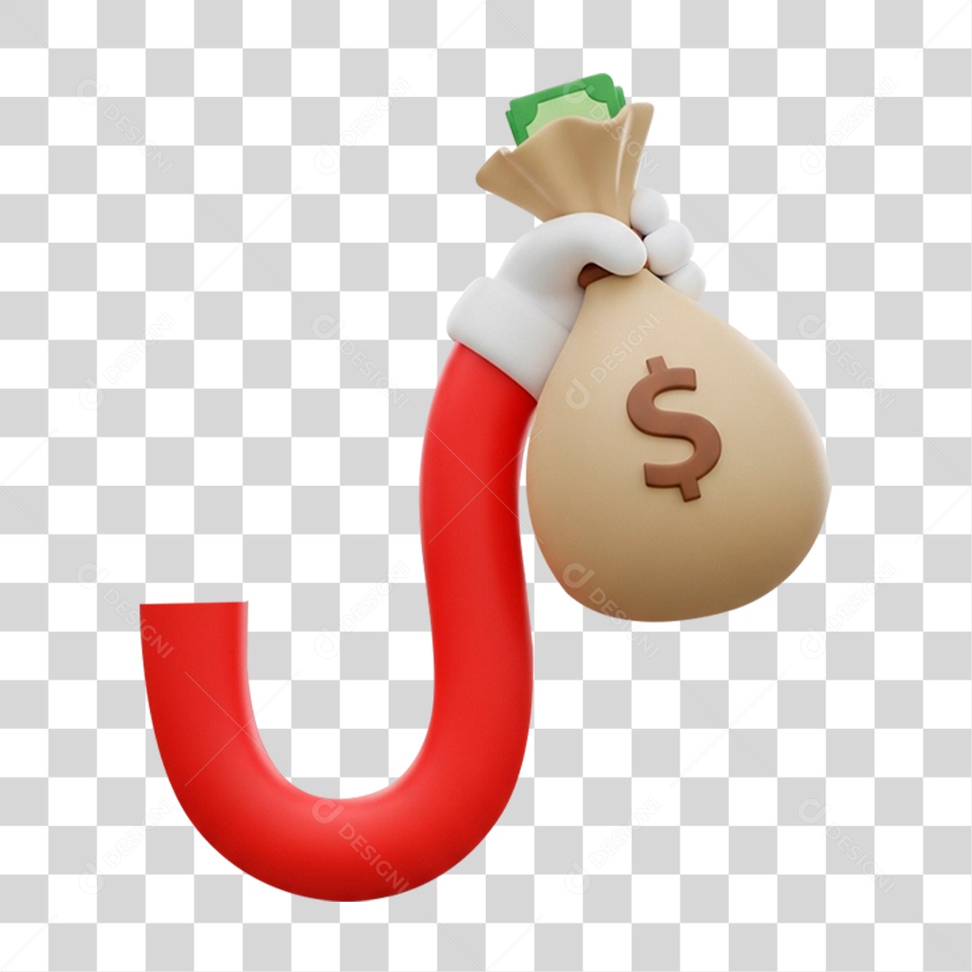 Mão Segurando Saco de Dinheiro PNG Transparente