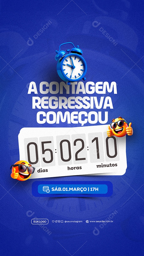 Story Supermercado Contagem Regressiva Social Media PSD Editável