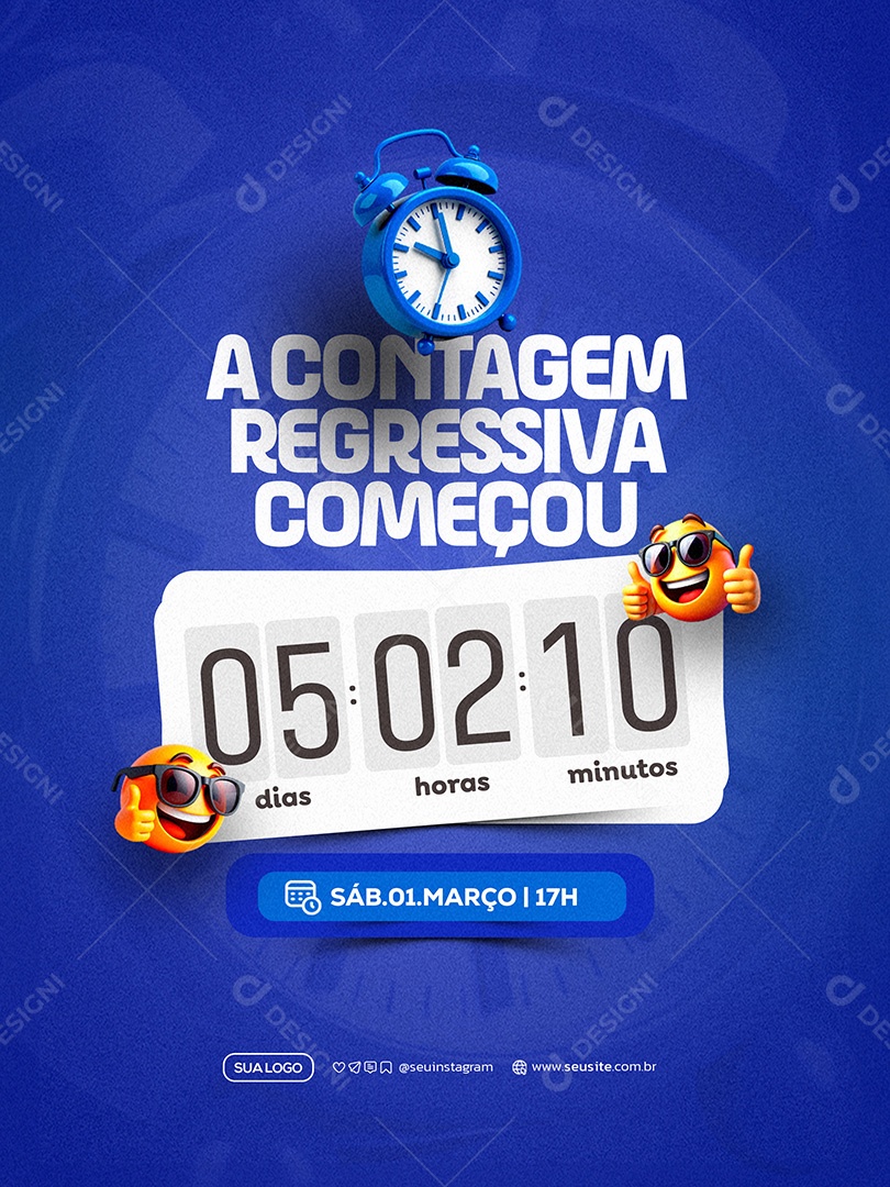 Supermercado Contagem Regressiva Começo Social Media PSD Editável