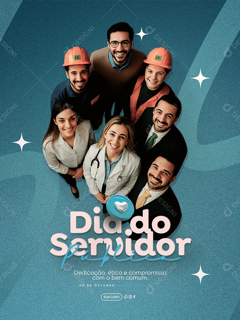 Dia do Servidor Público 28 de Outubro Social Media PSD Editável