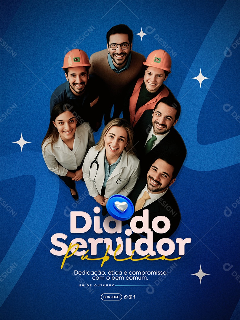 Dia do Servidor Público 28 de Outubro Social Media PSD Editável