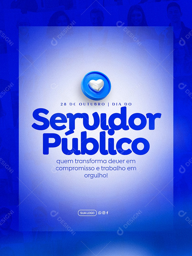 Dia do Servidor Público 28 de Outubro Social Media PSD Editável