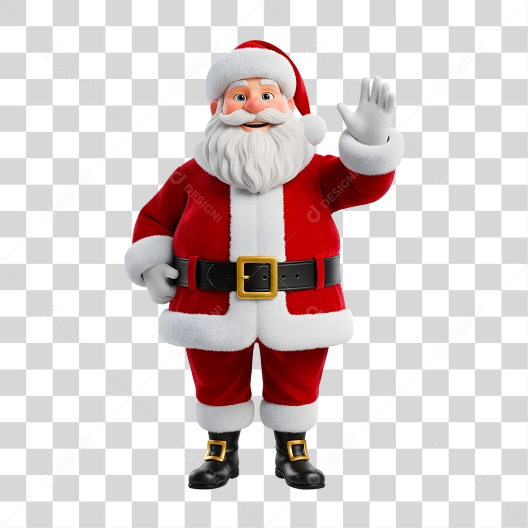 Personagem 3D Papai Noel PNG Transparente