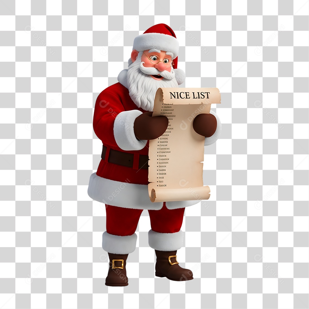 Personagem 3D Papai Noel Negro PNG Transparente
