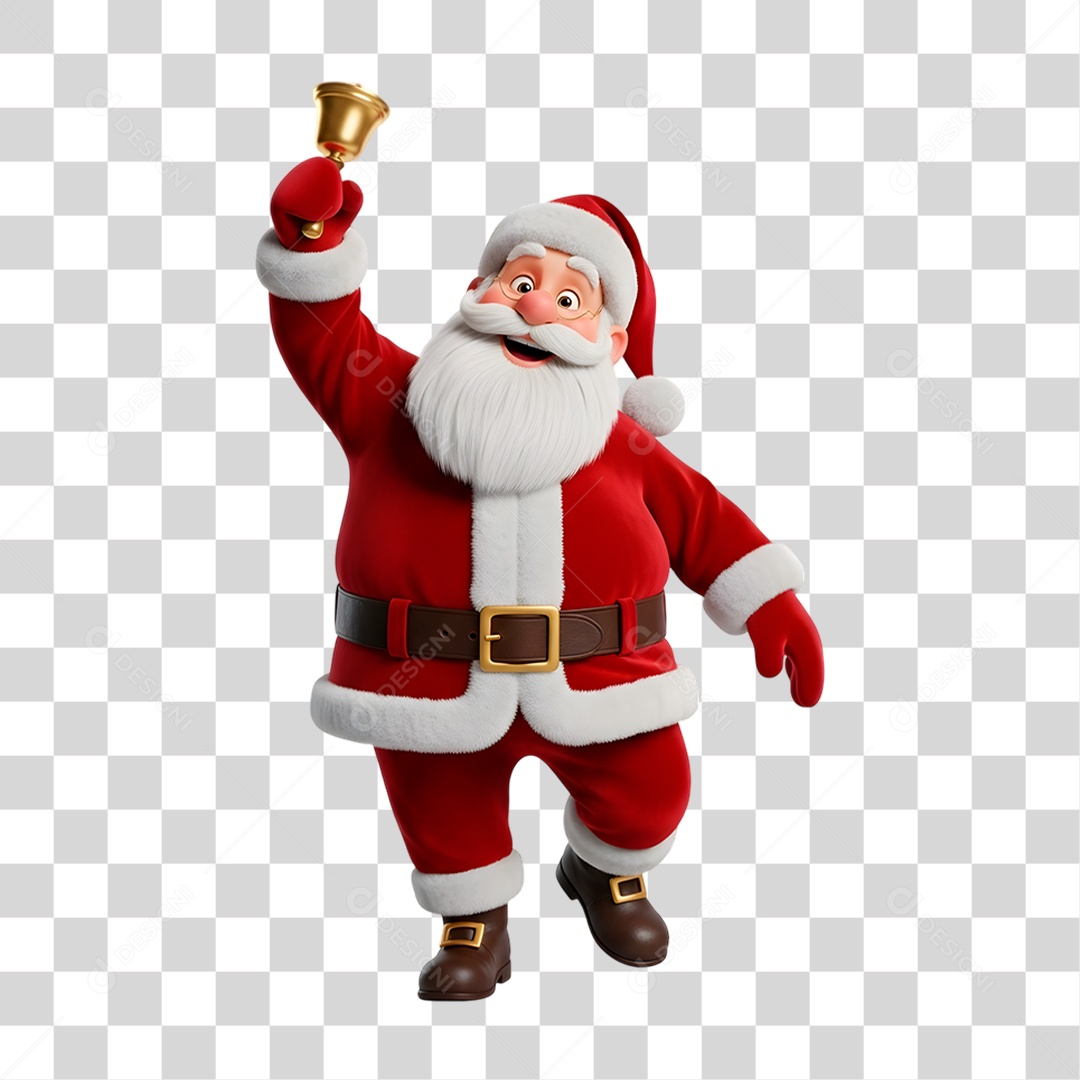 Personagem 3D Papai Noel PNG Transparente