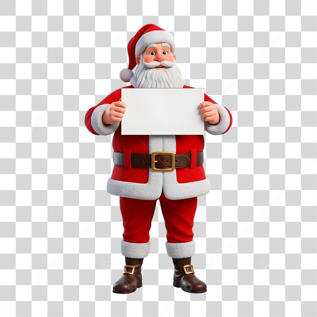 Personagem 3D Papai Noel PNG Transparente
