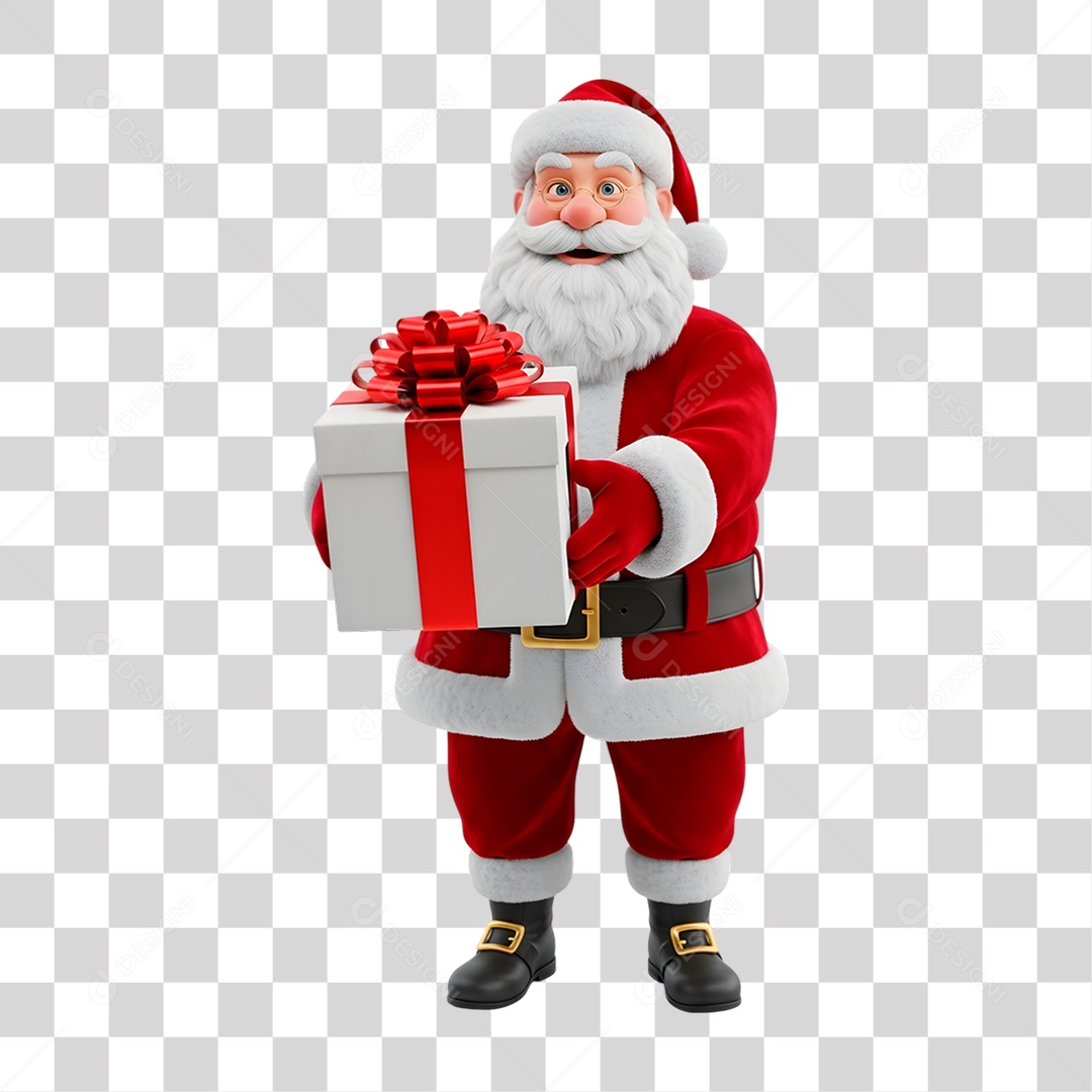 Personagem 3D Papai Noel PNG Transparente