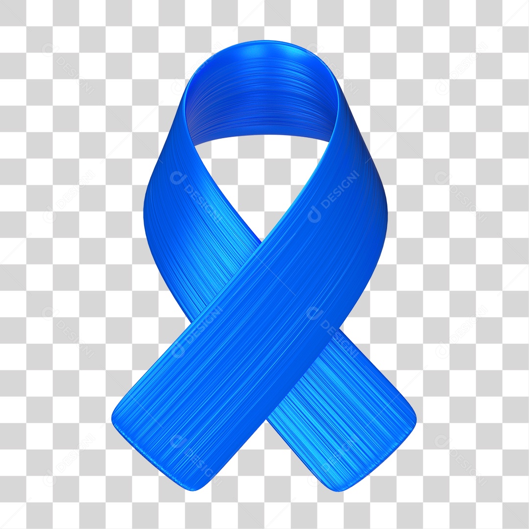 Laço Azul de Conscientização PNG Transparente