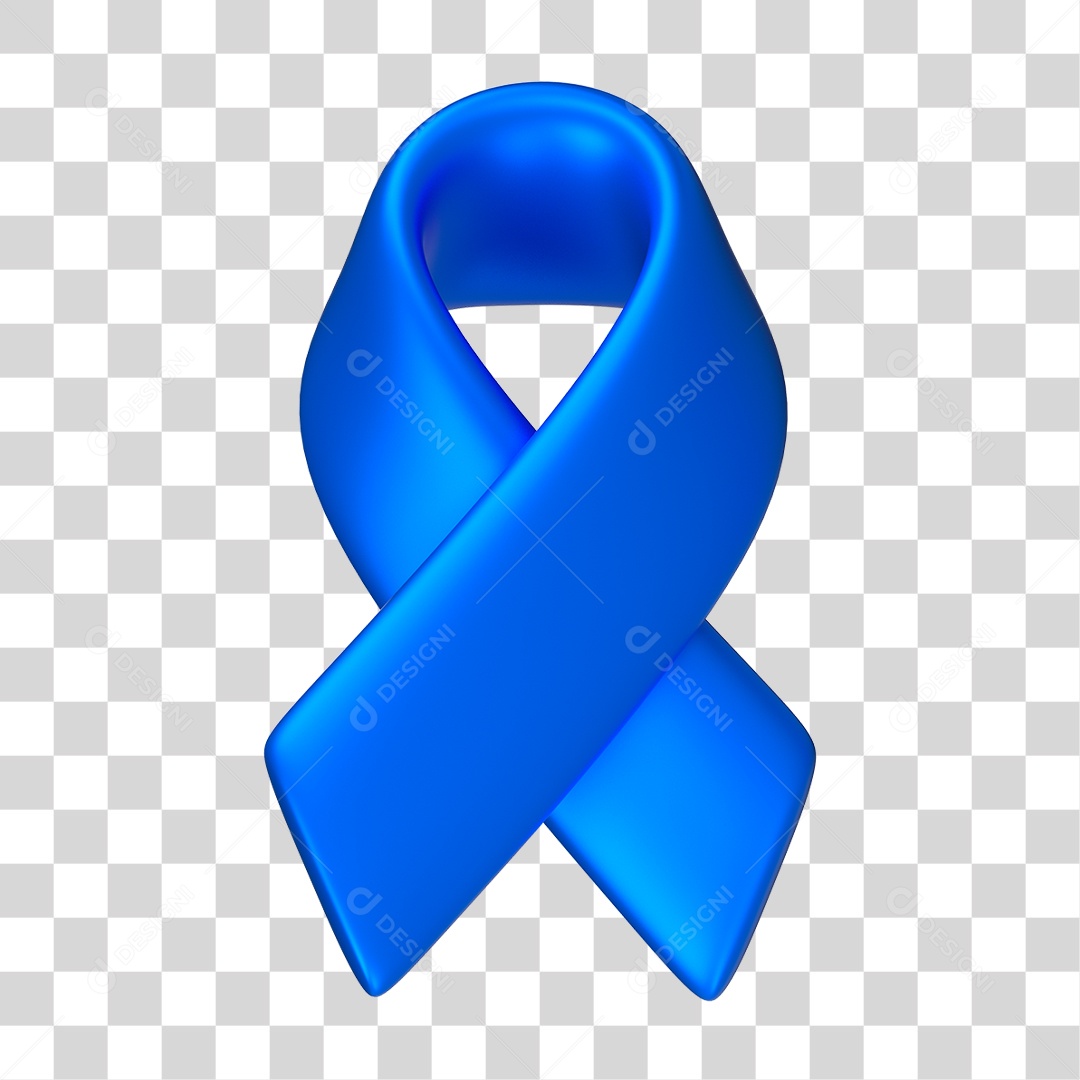 Laço Azul de Conscientização PNG Transparente