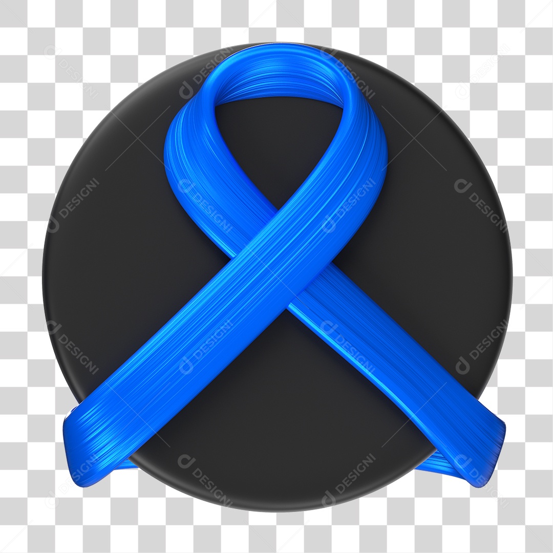 Elemento 3D Laço Azul PNG Transparente