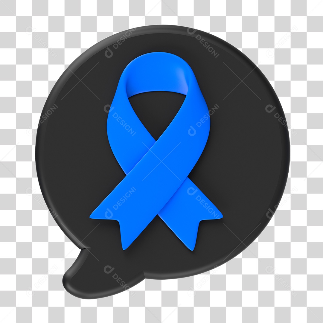 Elemento 3D Laço Azul PNG Transparente