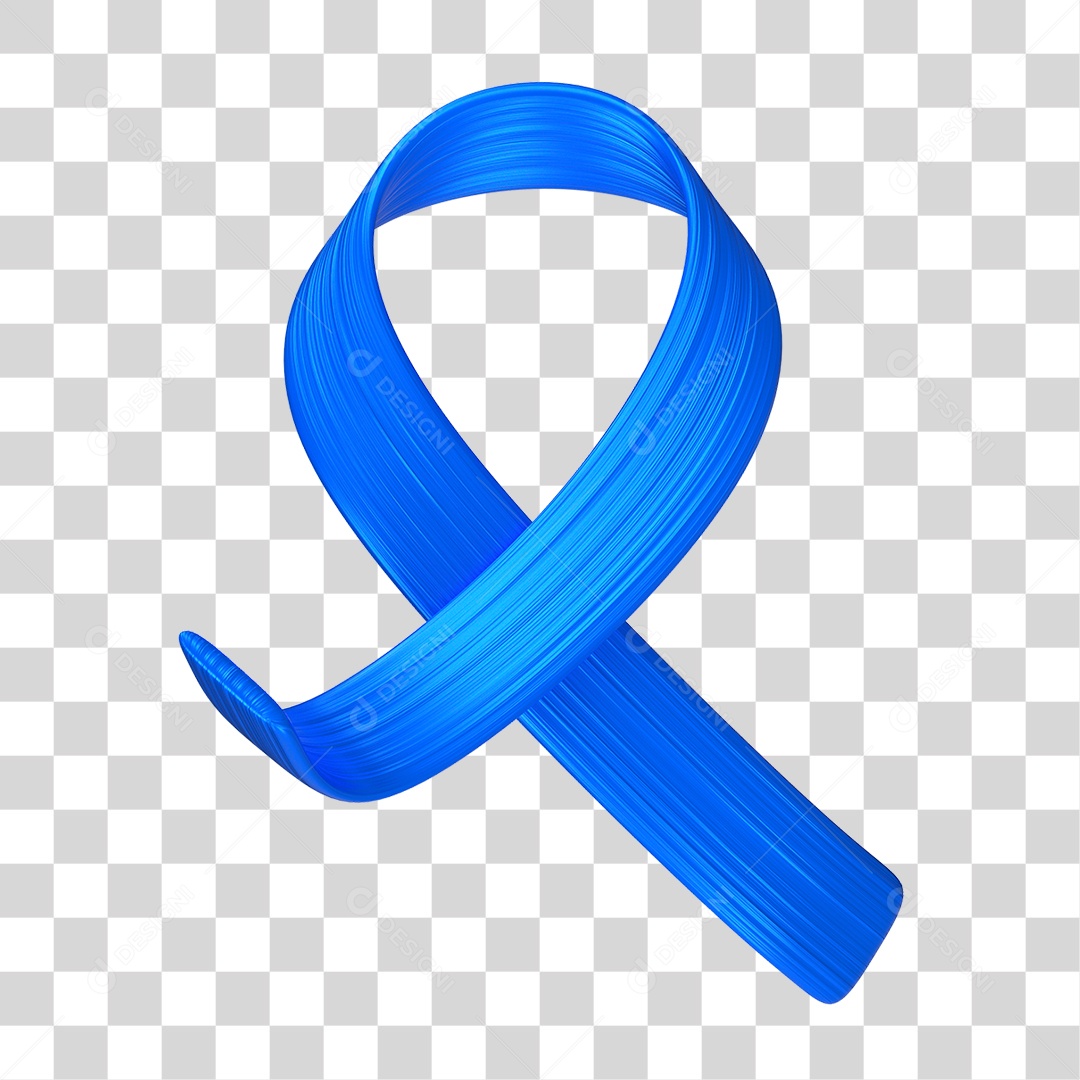 Laço Azul de Conscientização PNG Transparente