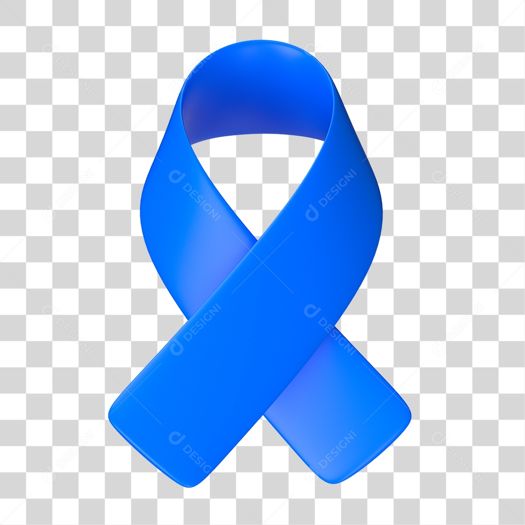 Laço Azul de Conscientização PNG Transparente
