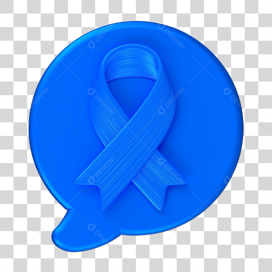 Elemento 3D Laço Azul PNG Transparente