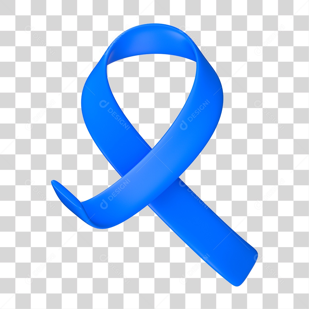 Laço Azul de Conscientização PNG Transparente
