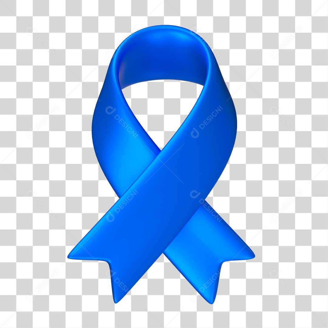 Laço Azul de Conscientização PNG Transparente