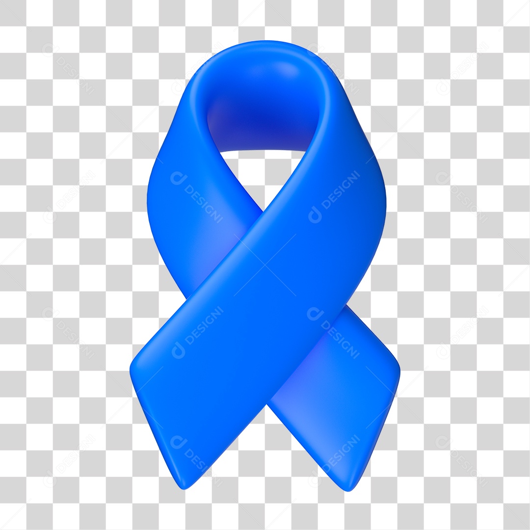 Laço Azul de Conscientização PNG Transparente