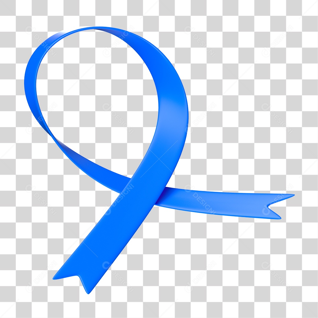 Laço Azul de Conscientização PNG Transparente