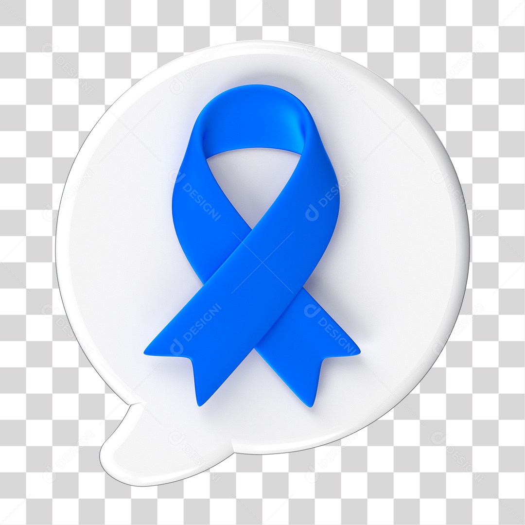 Elemento 3D Laço Azul PNG Transparente