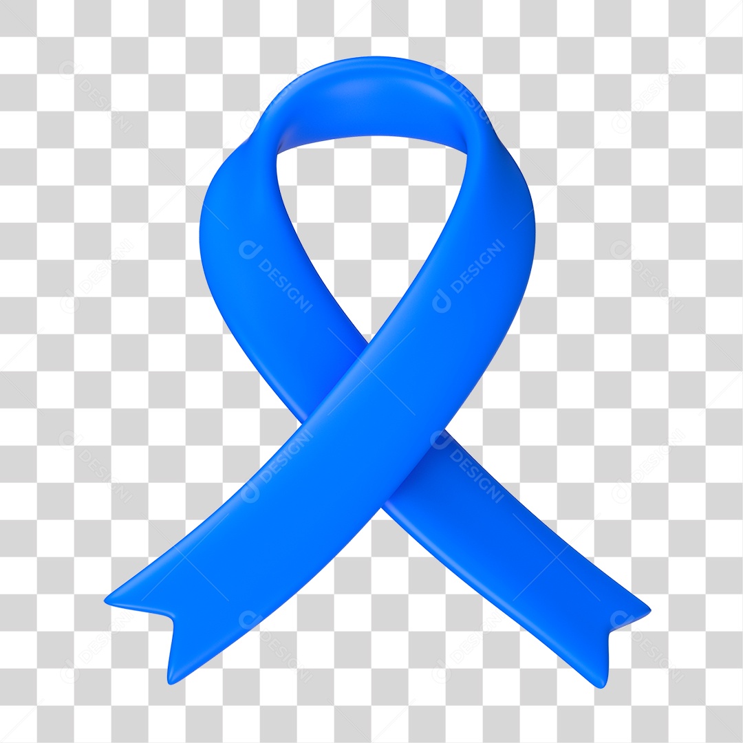 Laço Azul de Conscientização PNG Transparente