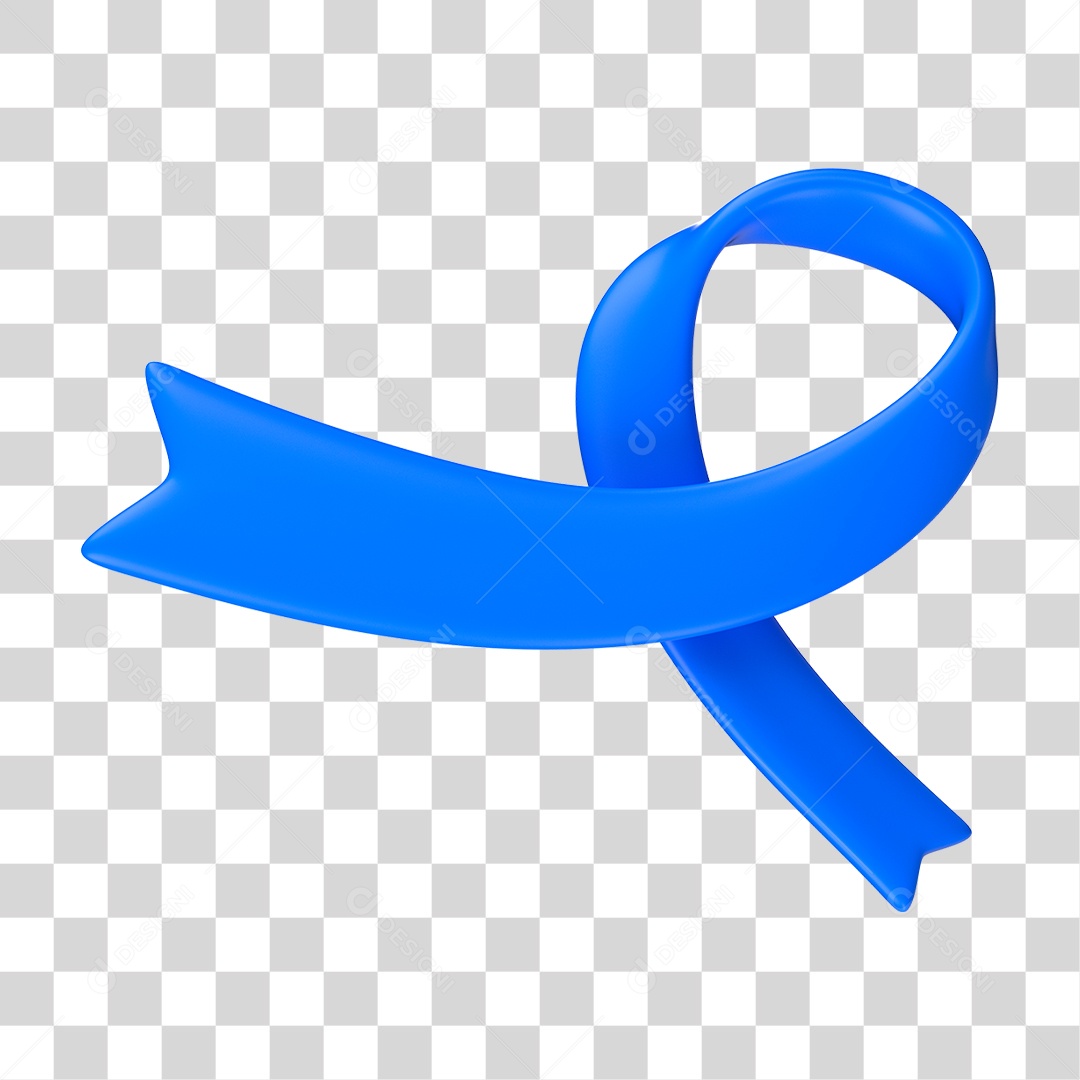 Laço Azul de Conscientização PNG Transparente