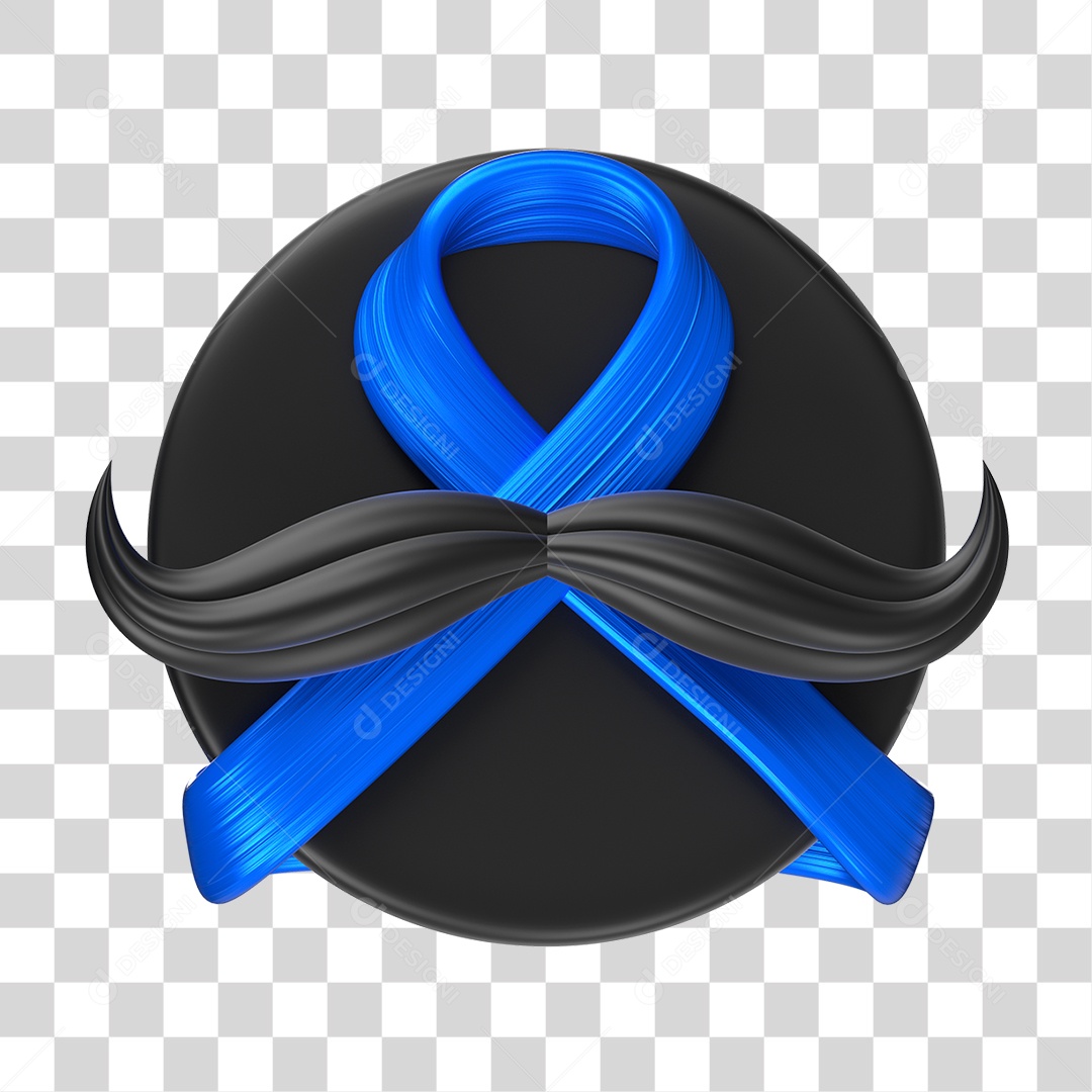 Elemento 3D Laço Azul PNG Transparente