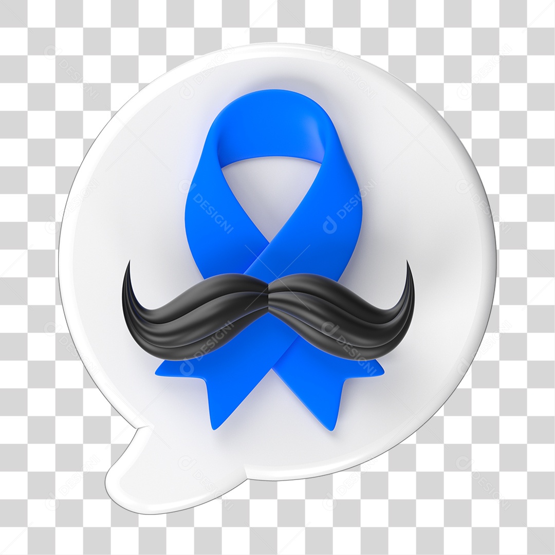 Elemento 3D Laço Azul PNG Transparente