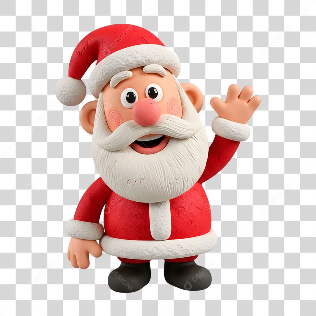 Personagem 3D Papai Noel PNG Transparente