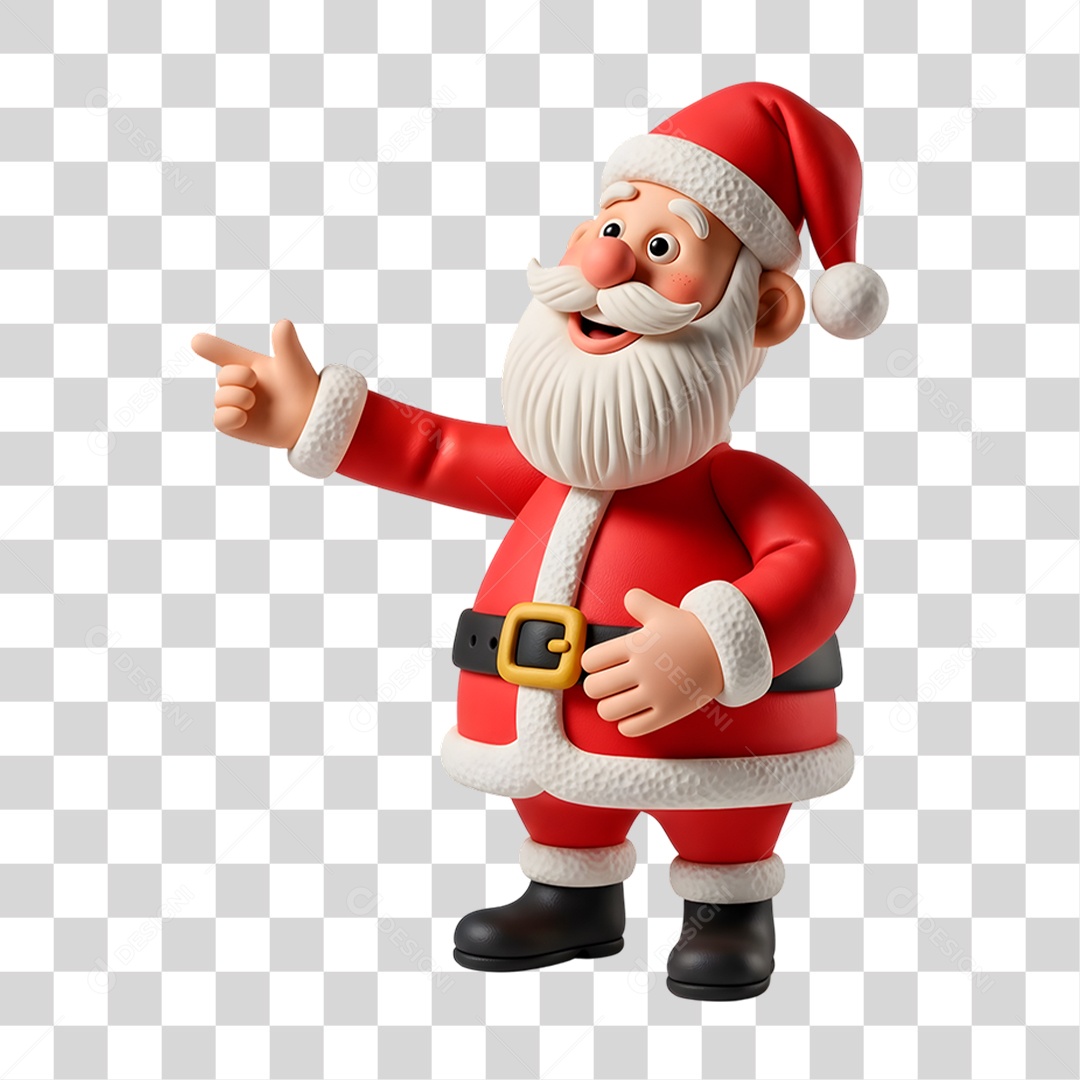 Personagem 3D Papai Noel PNG Transparente