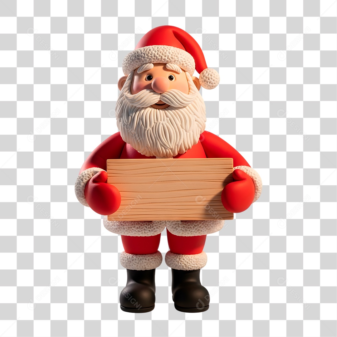 Personagem 3D Papai Noel PNG Transparente