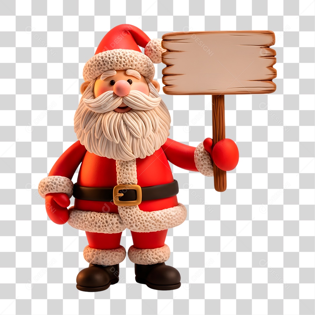 Personagem 3D Papai Noel PNG Transparente