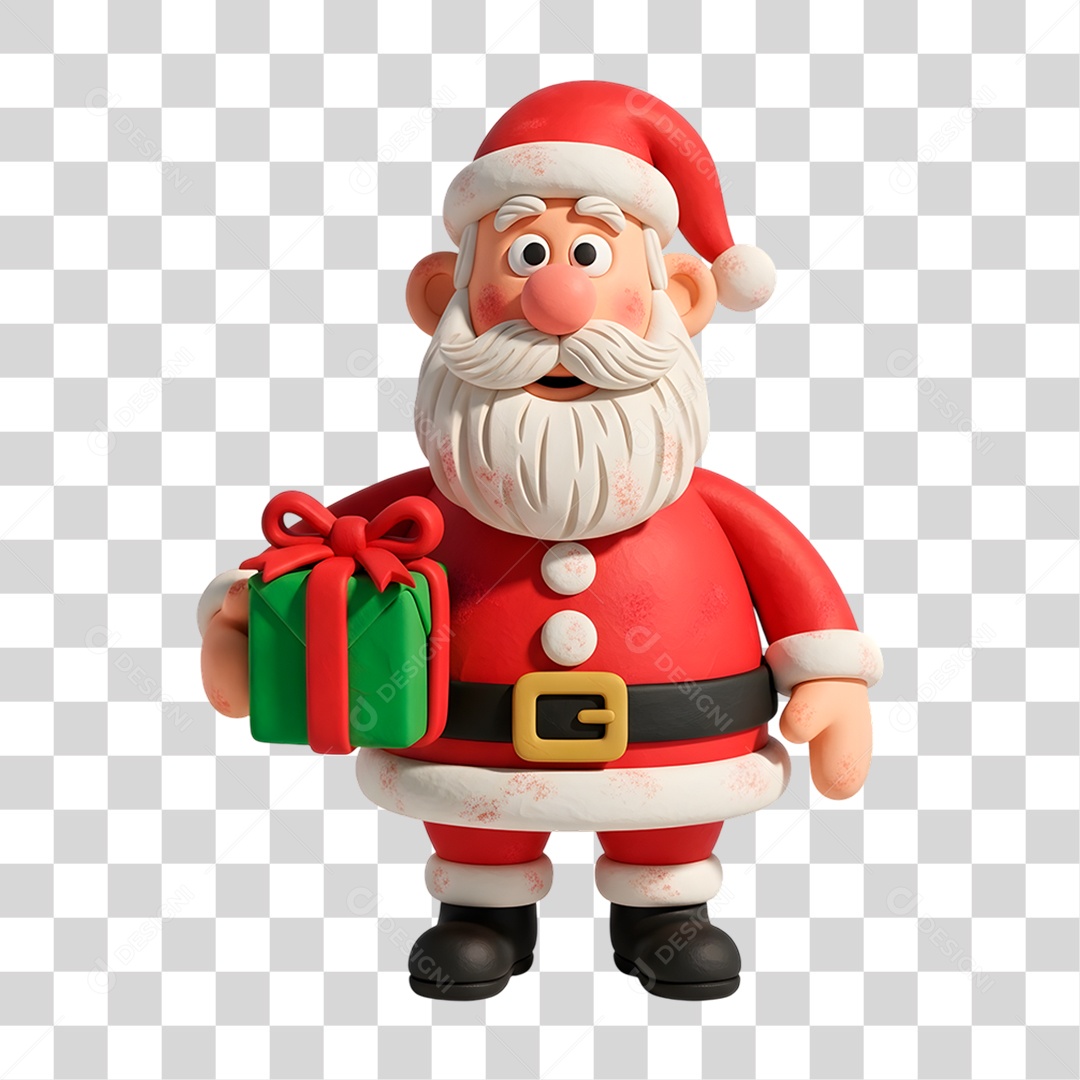 Personagem 3D Papai Noel PNG Transparente