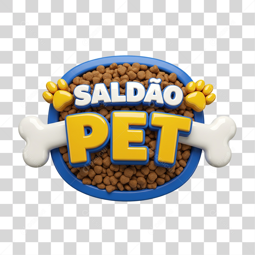 Selo 3D Saldão Pet PNG Transparente