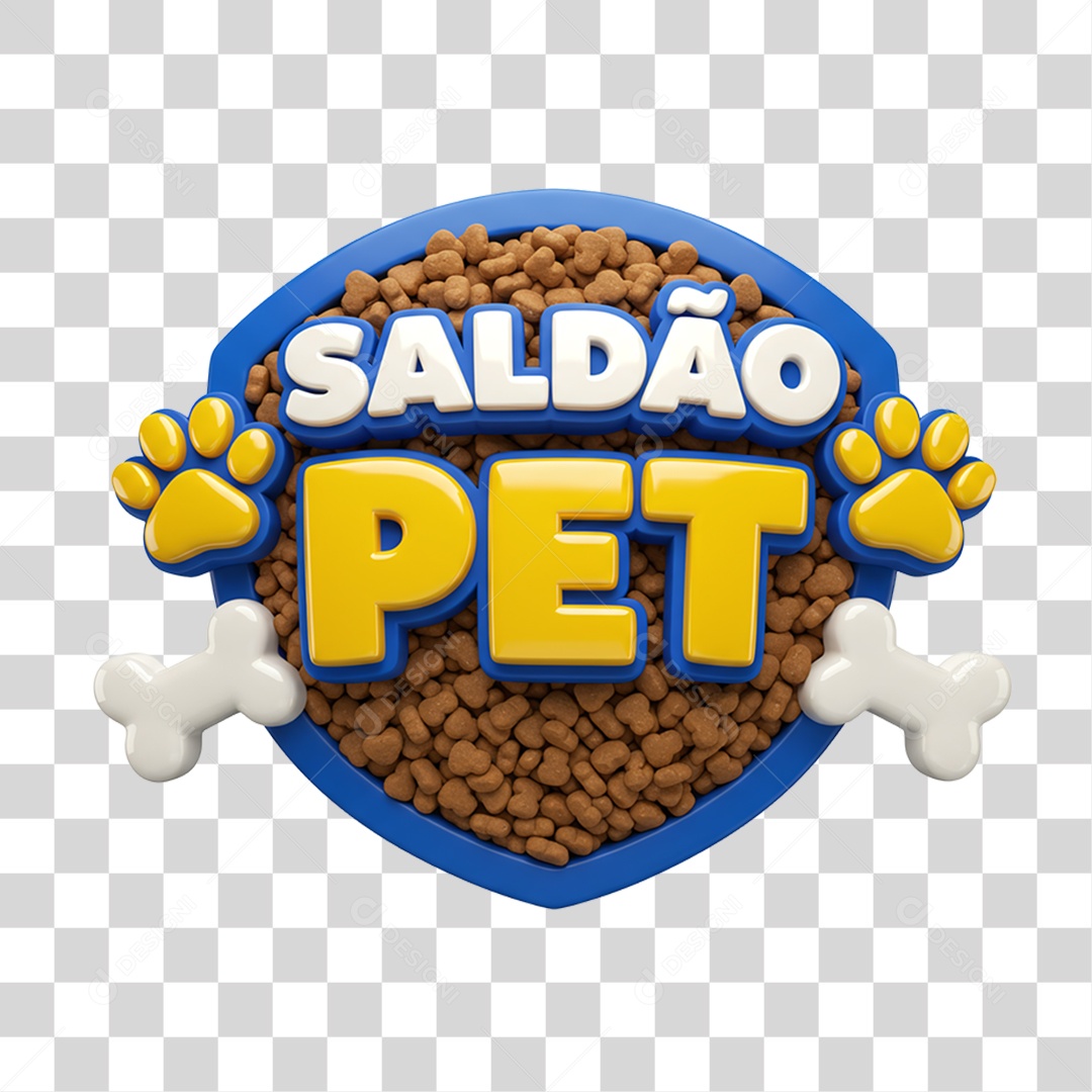 Selo 3D Saldão Pet PNG Transparente