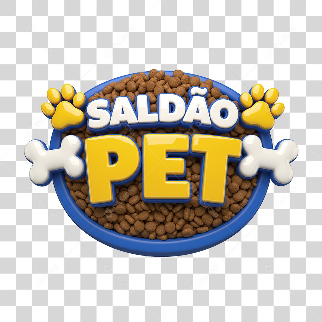 Selo 3D Saldão Pet PNG Transparente